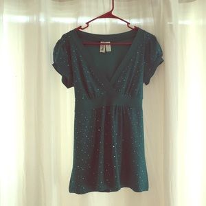 Green sequin Top